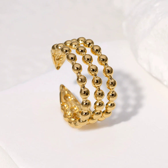 Wholesale Simple Geometric Open Ring In Stainless Steel With Electroplating Treatment