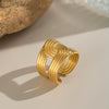 Wholesale Simple Geometric Open Ring In Titanium Steel With Electroplating And Pvd Vacuum Real Gold For Women And Men