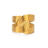 Wholesale Simple Geometric Open Ring In Titanium Steel With Electroplating And Pvd Vacuum Real Gold For Women And Men