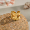 Wholesale Simple Geometric Open Ring In Titanium Steel With Electroplating And Pvd Vacuum Real Gold For Women And Men