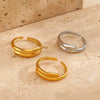 Wholesale Simple Geometric Open Ring 18K Gold Plated Titanium Steel For Ladies