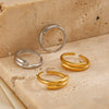 Wholesale Simple Geometric Open Ring 18K Gold Plated Titanium Steel For Ladies