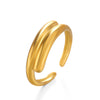 Wholesale Simple Geometric Open Ring 18K Gold Plated Titanium Steel For Ladies