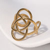 Wholesale Simple Geometric Open Stainless Steel Ring For Women With Electroplating Design