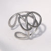 Wholesale Simple Geometric Open Stainless Steel Ring For Women With Electroplating Design