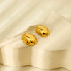 Wholesale Simple Geometric Oval Smooth 18K Electroplated Stainless Steel Earrings For Women