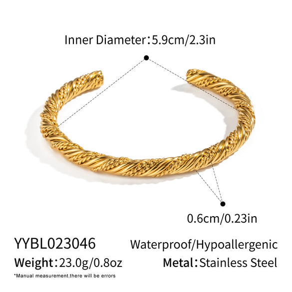 Wholesale Simple Geometric Plain Hoop Bracelet For Women Stainless Steel Electroplated Light Luxury Highend Accessory Jewelry