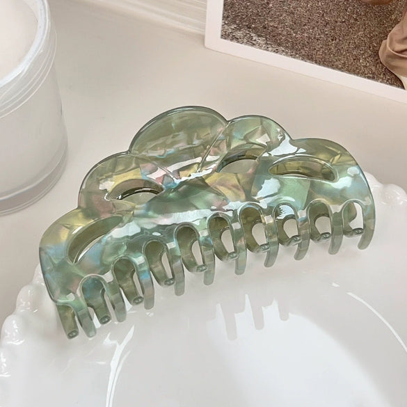 Wholesale Simple Geometric Pvc Handmade Hair Grab Clip For Women