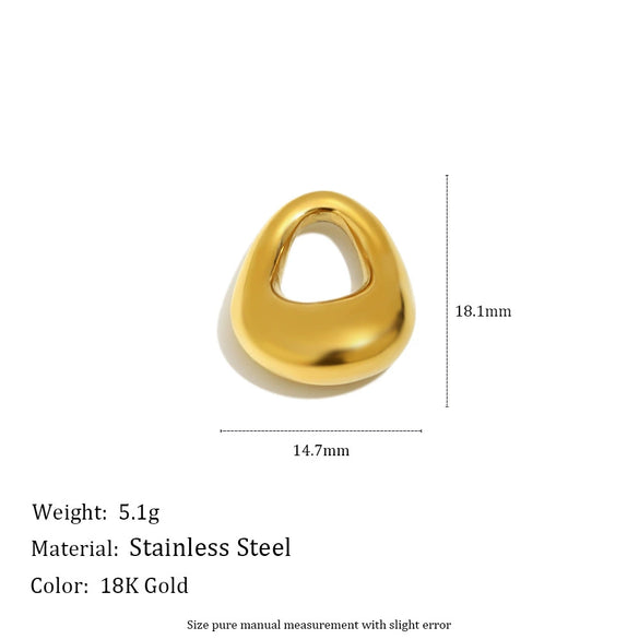 Wholesale Simple Geometric Round Stainless Steel Vacuum Plated Ring Pendant Jewelry
