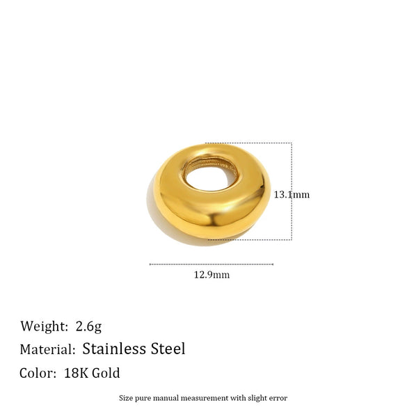 Wholesale Simple Geometric Round Stainless Steel Vacuum Plated Ring Pendant Jewelry