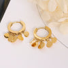 Wholesale Simple Geometric Round Titanium Steel 18K Gold Electroplated Earrings