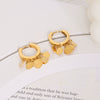Wholesale Simple Geometric Round Titanium Steel 18K Gold Electroplated Earrings