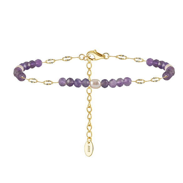 Wholesale Simple Geometric 925 Silver Electroplated Bracelet For Women With Freshwater Pearl