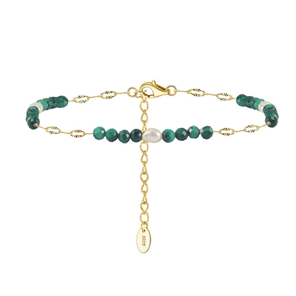 Wholesale Simple Geometric 925 Silver Electroplated Bracelet With Freshwater Pearl And Amethyst For Women