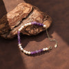 Wholesale Simple Geometric Silver Electroplated Freshwater Pearl And Natural Amethyst Bracelet For Women Highend Jewelry New Style