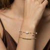 Wholesale Simple Geometric Silver Electroplated Pearl Beaded Adjustable Bracelets For Women