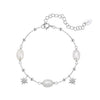 Wholesale Simple Geometric Silver Electroplated Pearl Beaded Adjustable Bracelets For Women