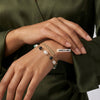 Wholesale Simple Geometric 925 Silver Electroplated Women's Bracelet With Freshwater Pearl