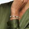 Wholesale Simple Geometric 925 Silver Electroplated Women's Bracelet With Freshwater Pearl