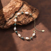 Wholesale Simple Geometric 925 Silver Electroplated Women's Bracelet With Freshwater Pearl