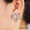 Wholesale Simple Geometric Square Copper Earrings With Zirconia For Women