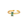 Wholesale Simple Geometric Square Stainless Steel Inlaid Zircon Women's Ring With Electroplating