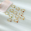 Wholesale Simple Geometric Square Stainless Steel Inlaid Zircon Women's Ring With Electroplating
