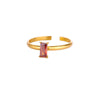 Wholesale Simple Geometric Square Stainless Steel Inlaid Zircon Women's Ring With Electroplating