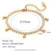 Wholesale Simple Geometric Stainless Steel And Titanium Steel 18K Gold Plated Zircon Ball Tassel Necklace And Bracelet Set For Women