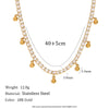 Wholesale Simple Geometric Stainless Steel And Titanium Steel 18K Gold Plated Zircon Ball Tassel Necklace And Bracelet Set For Women