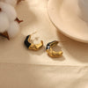 Wholesale Simple Geometric Stainless Steel Earrings With 18K Gold Electroplating For Women