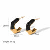 Wholesale Simple Geometric Stainless Steel Earrings With 18K Gold Electroplating For Women