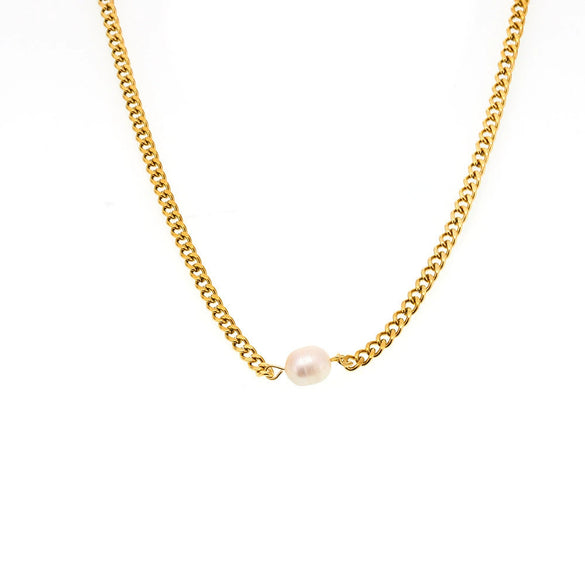 Wholesale Simple Geometric Stainless Steel Electroplated Cuban Chain Choker Necklace For Women