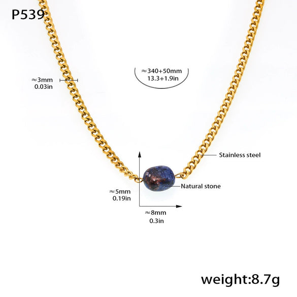 Wholesale Simple Geometric Stainless Steel Electroplated Cuban Chain Choker Necklace For Women