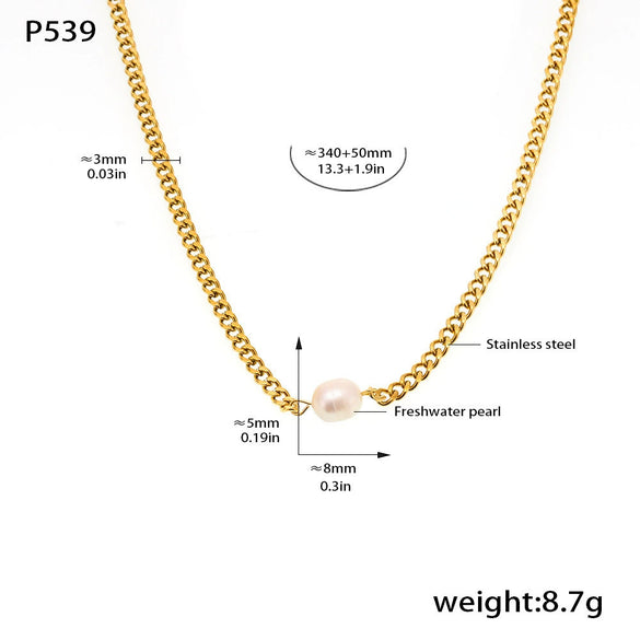 Wholesale Simple Geometric Stainless Steel Electroplated Cuban Chain Choker Necklace For Women
