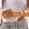Wholesale Simple Geometric Stainless Steel Electroplated Flowerembellished Zircon Multilayer Finger Chain Stackable Bracelet For Women