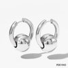 Wholesale Simple Geometric Stainless Steel Electroplated Glossy Metal Ball Earrings For Women