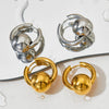 Wholesale Simple Geometric Stainless Steel Electroplated Glossy Metal Ball Earrings For Women