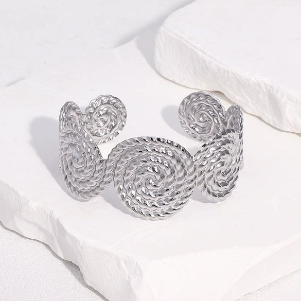 Wholesale Simple Geometric Stainless Steel Electroplated Open Bracelet Nonfading