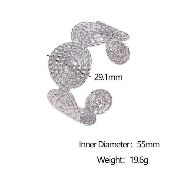 Wholesale Simple Geometric Stainless Steel Electroplated Open Bracelet Nonfading