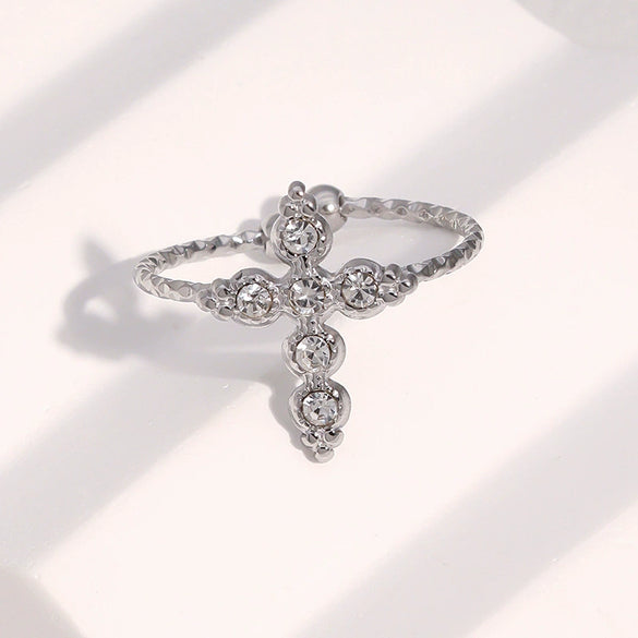 Wholesale Simple Geometric Stainless Steel Electroplated Open Ring For Women