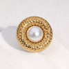 Wholesale Simple Geometric Stainless Steel Electroplated Open Ring For Women
