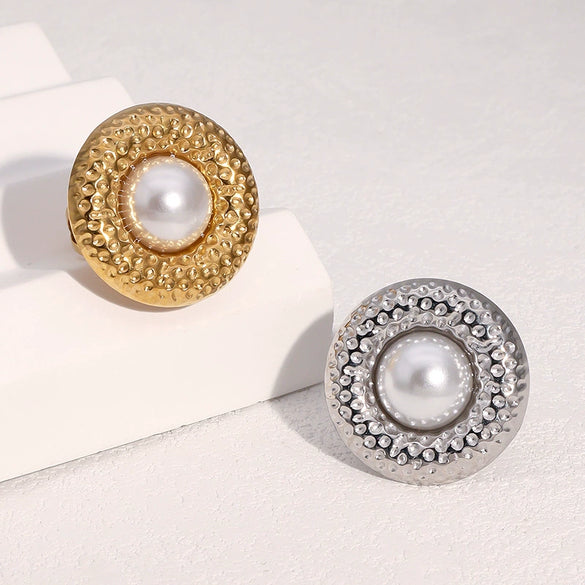 Wholesale Simple Geometric Stainless Steel Electroplated Open Ring For Women
