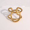 Wholesale Simple Geometric Stainless Steel Electroplated Open Ring For Women