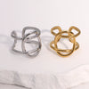 Wholesale Simple Geometric Stainless Steel Electroplated Open Ring For Women