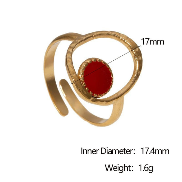 Wholesale Simple Geometric Stainless Steel Electroplated Open Ring Jewelry For Women