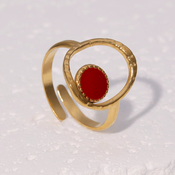 Wholesale Simple Geometric Stainless Steel Electroplated Open Ring Jewelry For Women