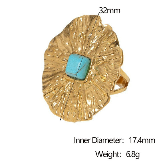 Wholesale Simple Geometric Stainless Steel Electroplated Open Rings For Women