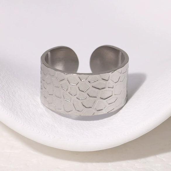 Wholesale Simple Geometric Stainless Steel Electroplated Ring And Bracelet For Women