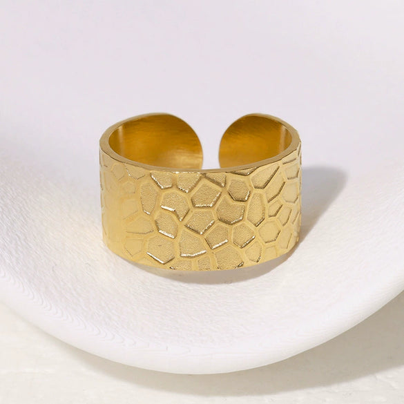Wholesale Simple Geometric Stainless Steel Electroplated Ring And Bracelet For Women